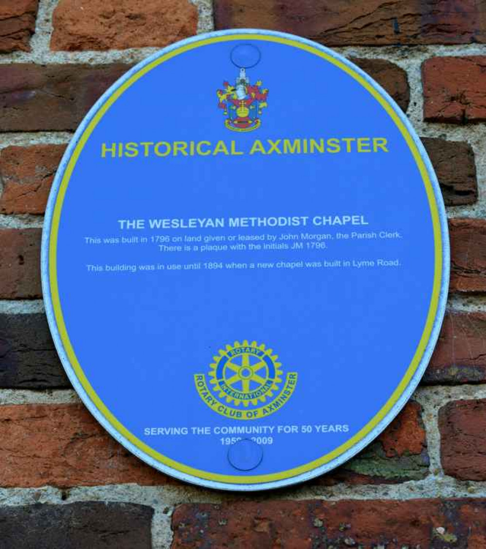 The blue plaque on the Wesleyan Methodist Chapel in Castle Street The blue plaque on the Wesleyan Methodist Chapel in Castle Street