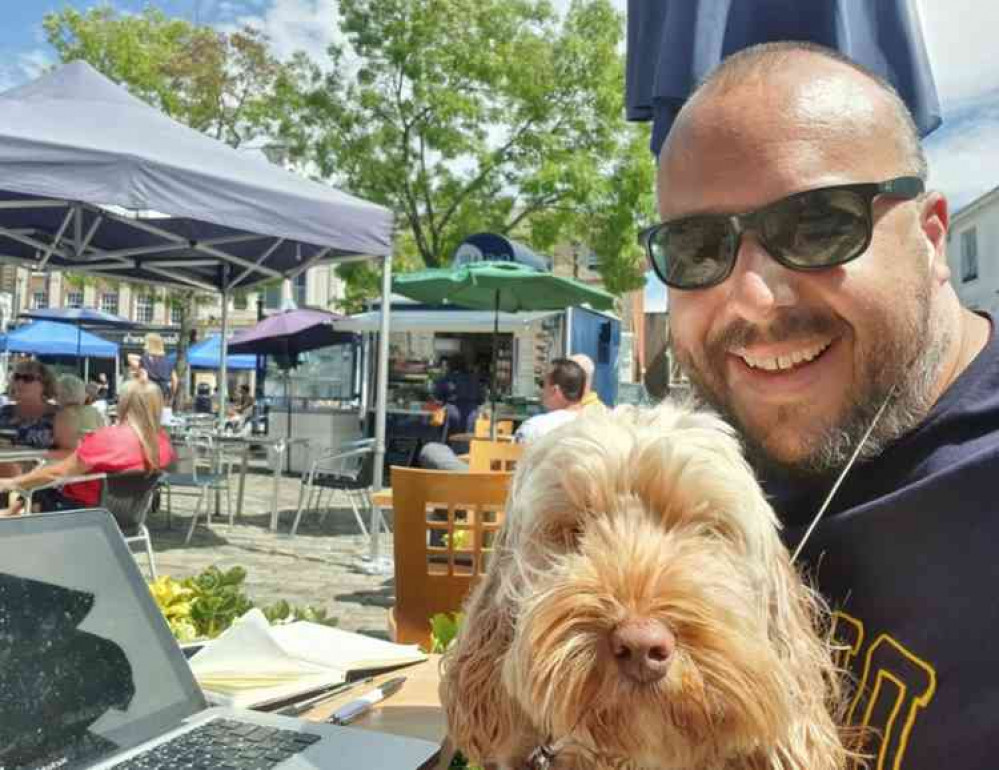 Your Hitchin Nub News regional editor is Layth Yousif. PICTURE: Layth can be found 'out and about' in Hitchin most days. Here he is in Market Place about to write another story.