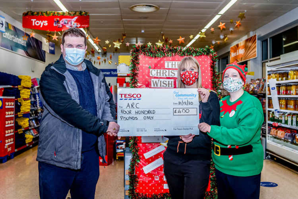 Craig Billington from Arc with Helen Collins and Maria Henson from Tesco in Axminster (photo credit: Suzanne McFadzean Photography)