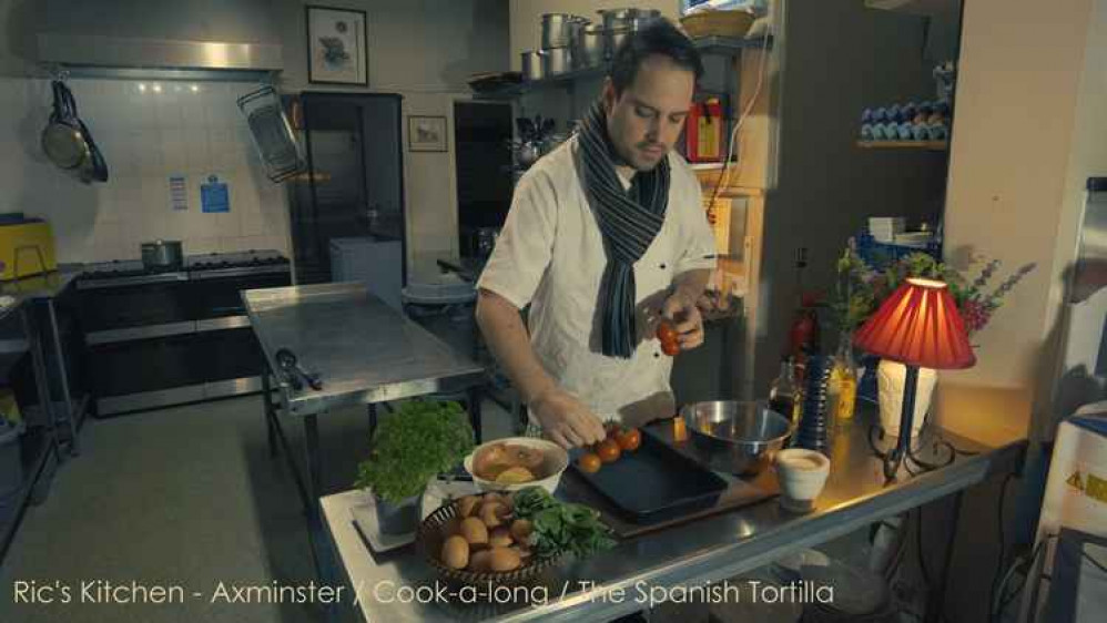 Ric Edgell prepares his signature Spanish tortilla for his first cook-along video