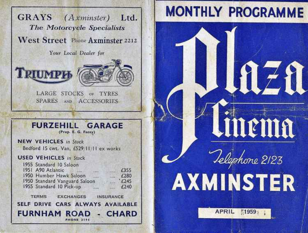 The Plaza Cinema's monthly programme in 1956