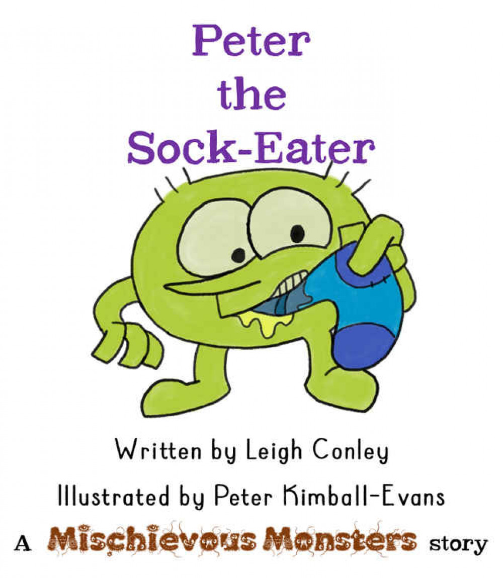 The front cover of the first book - 'Peter The Sock-Easter'