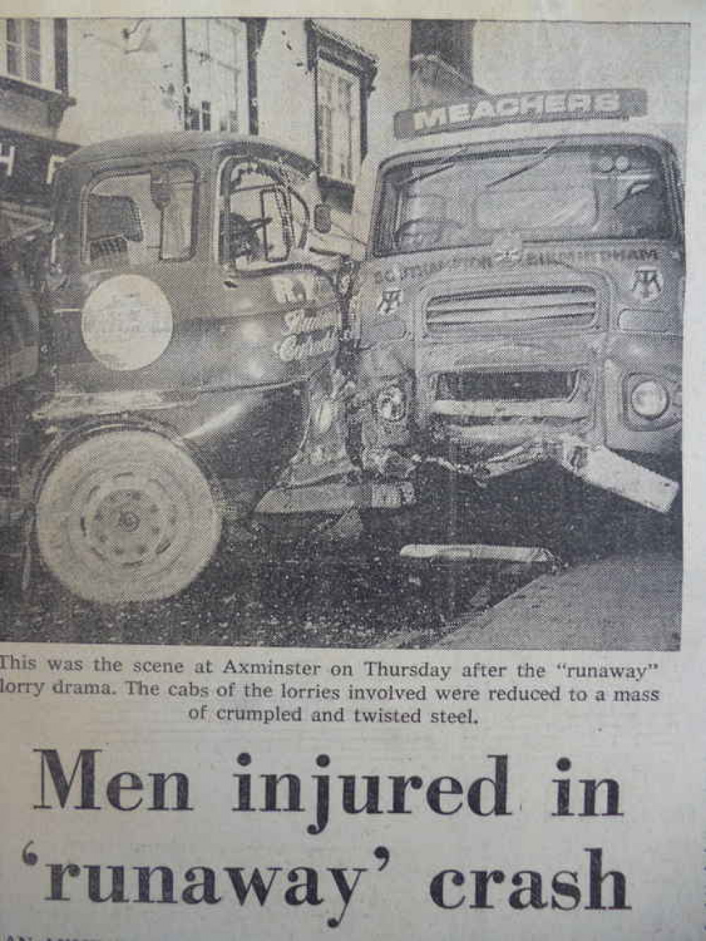 The runaway lorry crash in Axminster Town centre. The runaway lorry crash in Axminster Town centre.