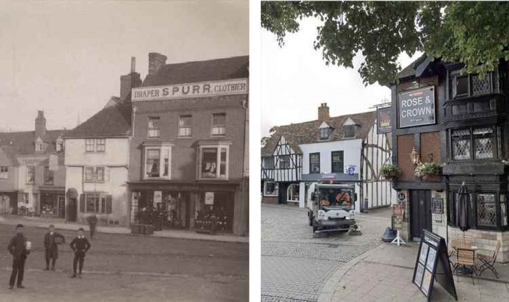 Hitchin: Then and Now - Market Place. CREDIT: NHDC/North Herts Museum