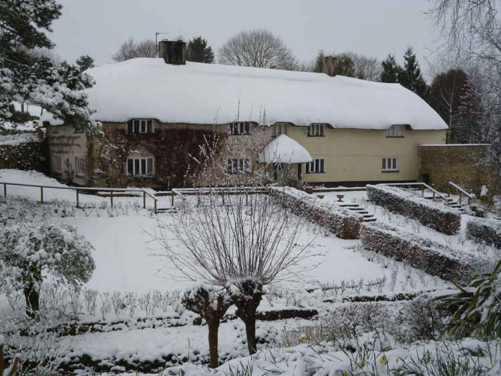 The delightful "Musbury Barton" in the snow.