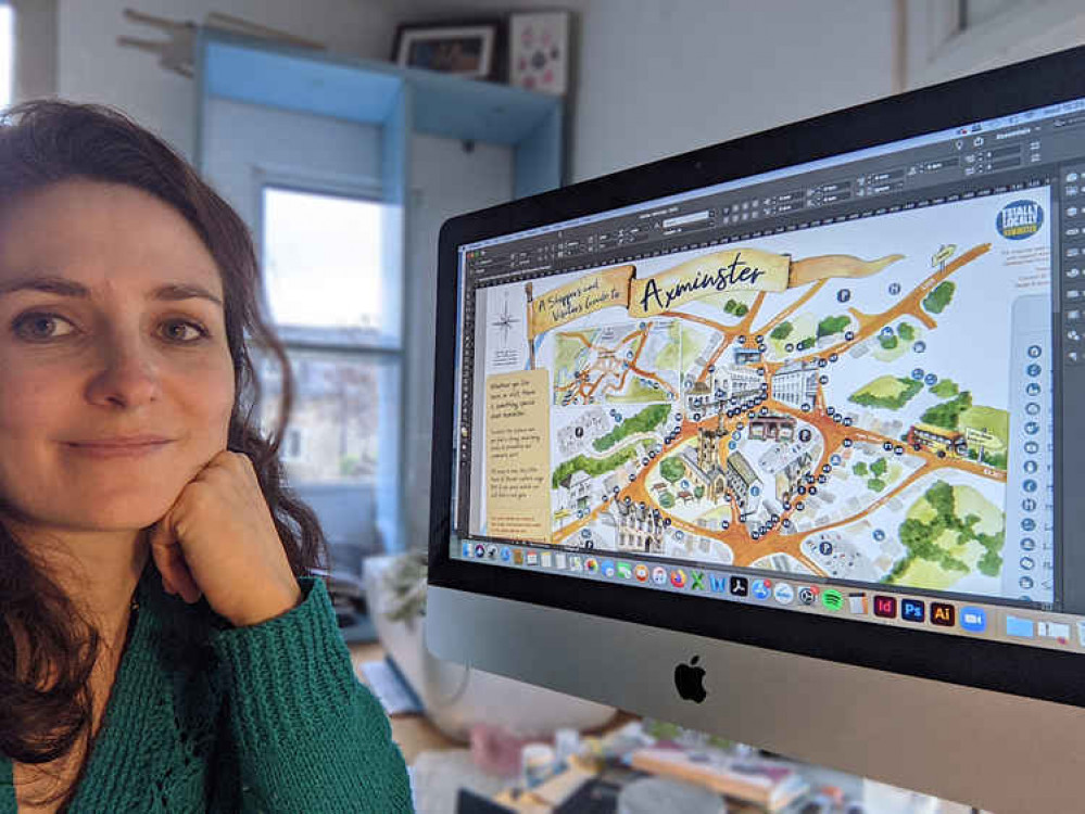 Artist Delphine Jones pictured with the map on screen Artist Delphine Jones pictured with the map on screen
