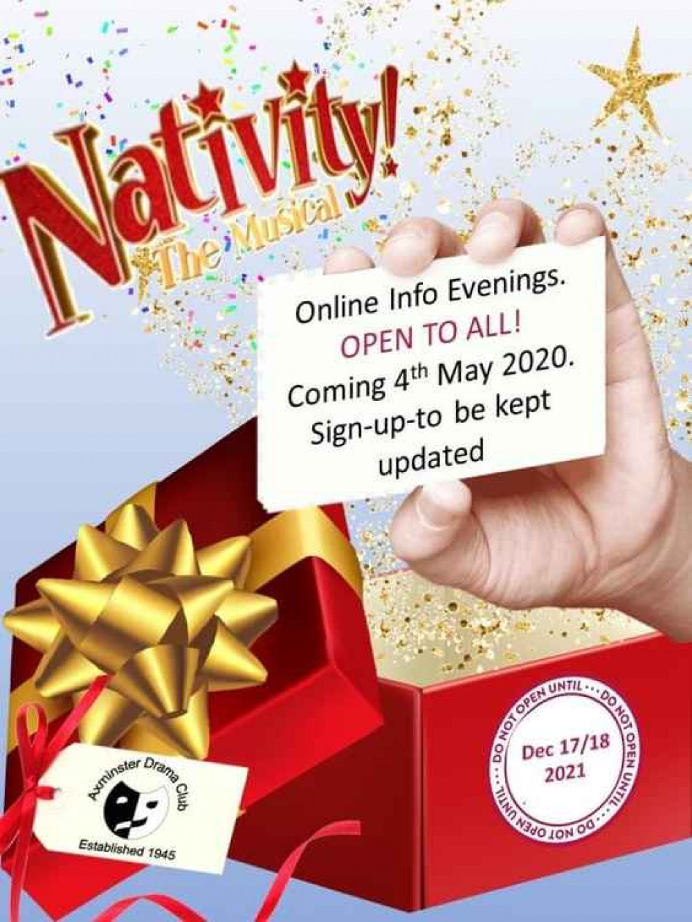 Axminster Drama Club plans to stage 'Nativity! The Musical' as its first production after lockdown