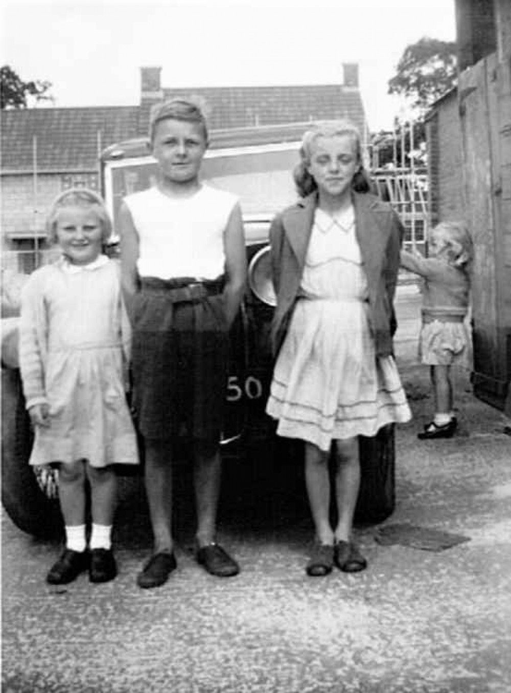My cousin Rosemary and my sisters Molly and Jane being inquisitive outside 14-1 My cousin Rosemary and my sisters Molly and Jane being inquisitive outside 14-1