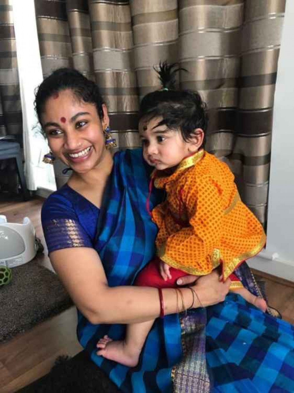 Poorna Kaameshwari Sivaraj and her son, three-year-old Kailash Kuha Raj