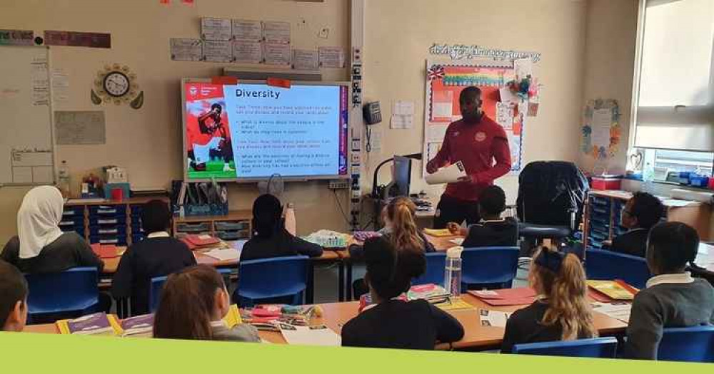 Brentford FC players staged an online session with pupils