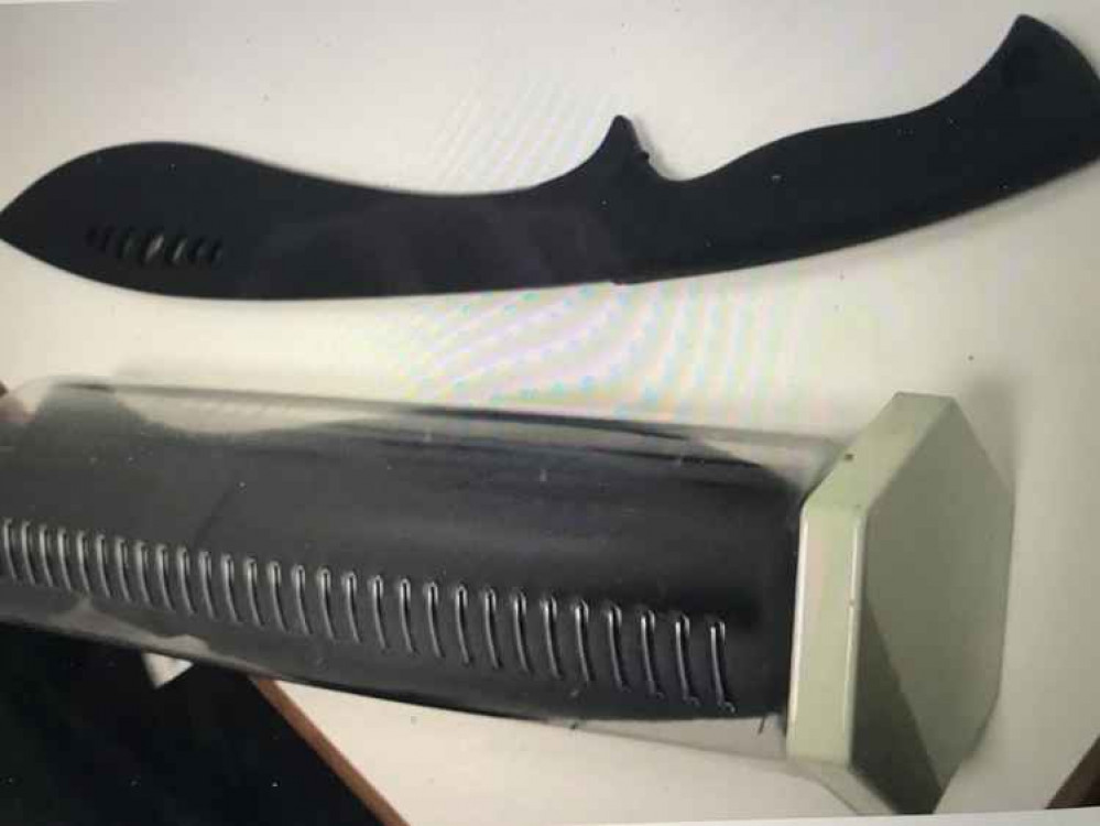 The zombie knife was seized during the raid