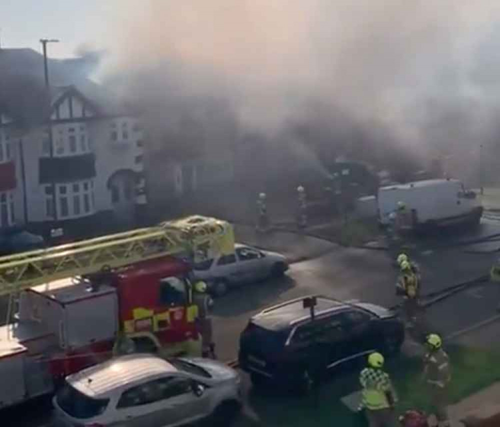 Two roofs were destroyed