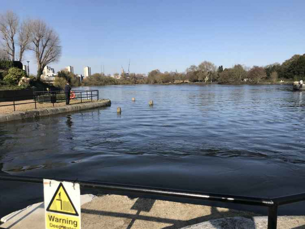 High water levels at Brentford Dock on Tuesday