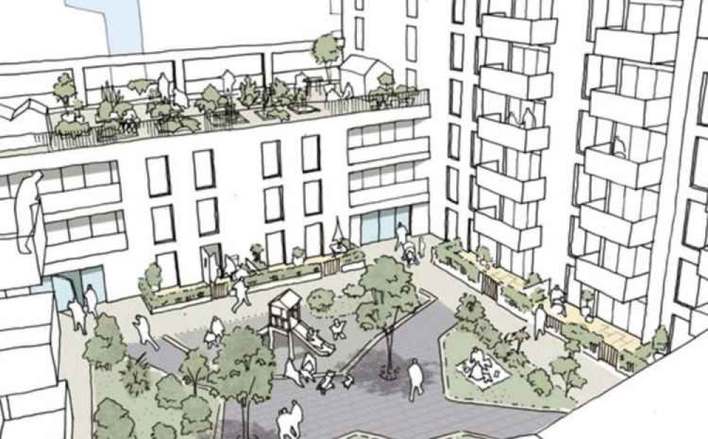 An artist's impression of the new-look estate