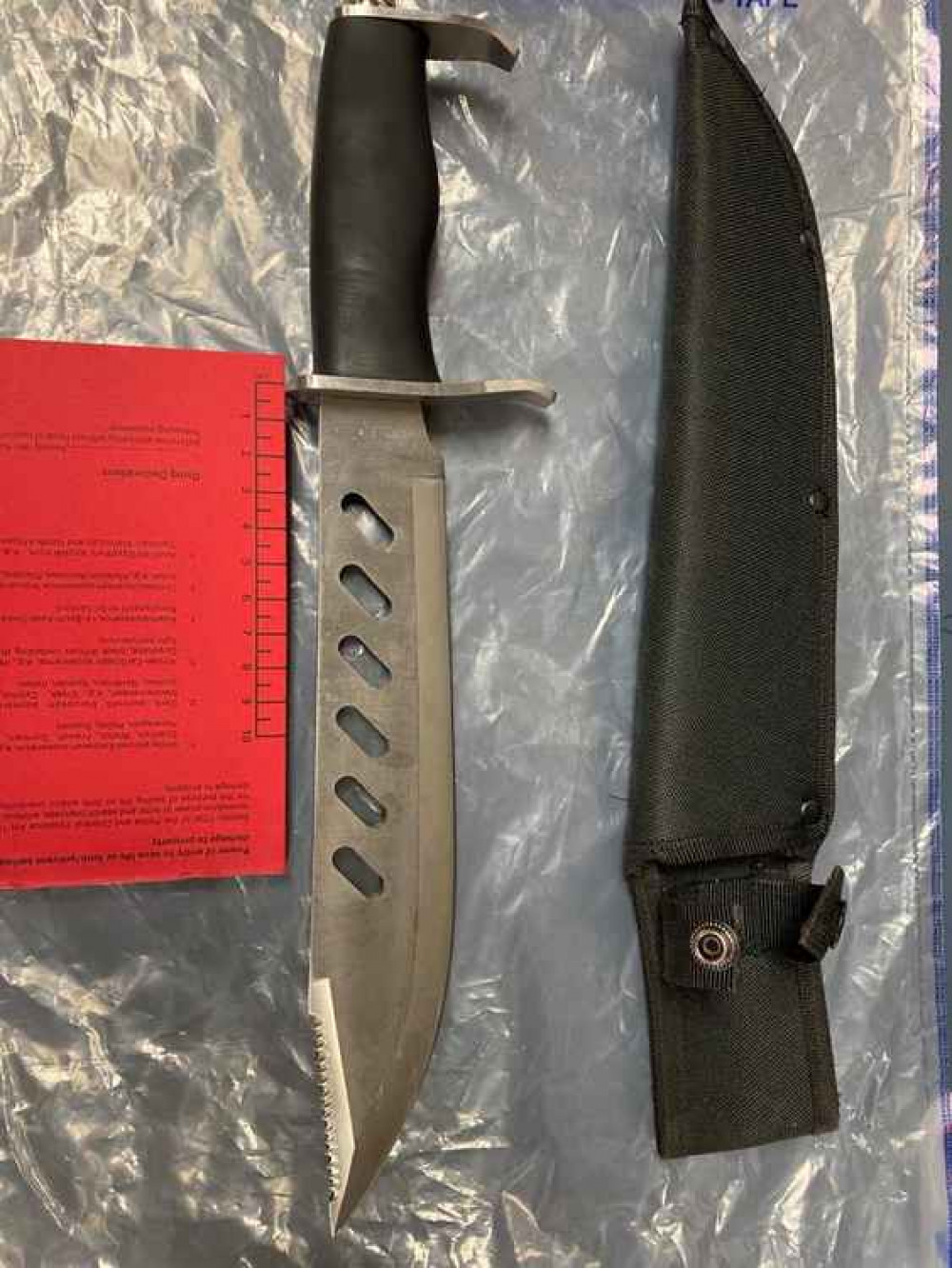 The knife recovered by the police following the arrest. Image Credit: Hounslow Police