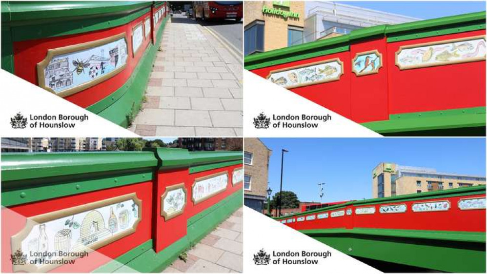 The students painted images of wildlife, famous Brentford landmarks and things to do with Brentford FC. Image Credit: Hounslow Council