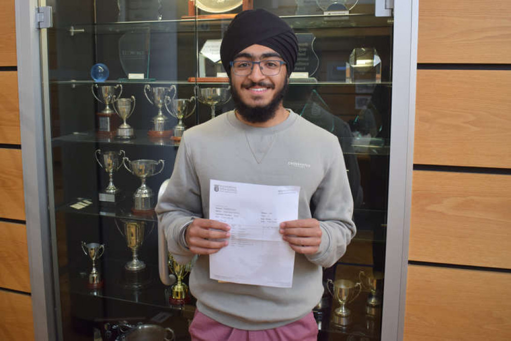 Arjun Notay was the school's top performer, earning the school's best-ever GCSE results, with a clean sweep of 9s – receiving 10 in total. Image Credit: Isleworth & Syon School