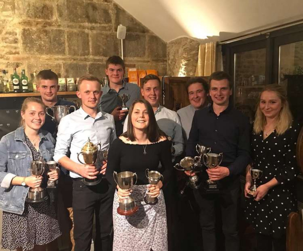 Trophy winners pictured at the Axminster Young Farmers Club harvest supper