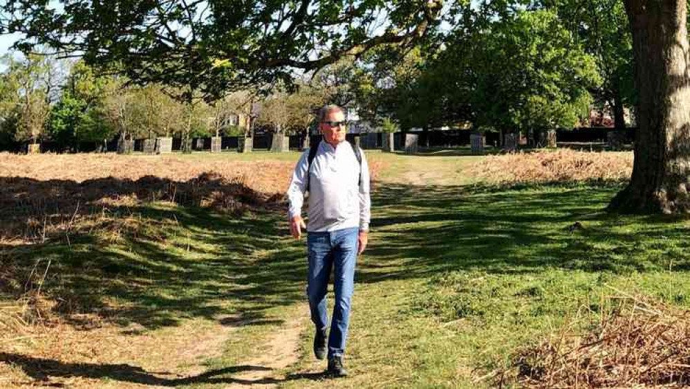 Jeremy enjoys a walk in the park