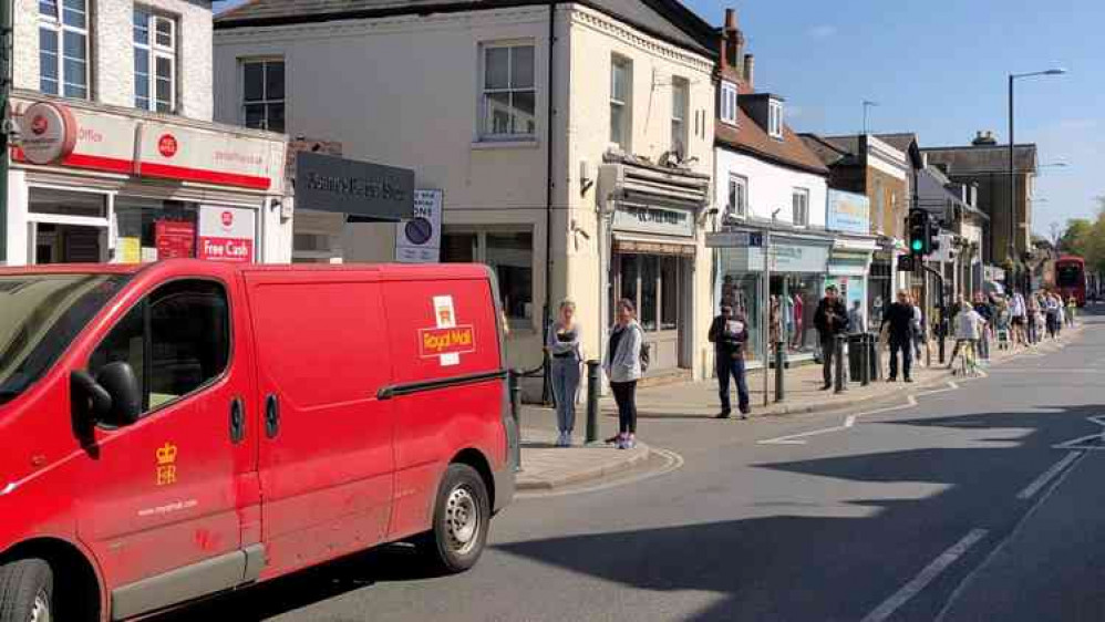 Queues at the Post Office in Teddington as well as the supermarkets