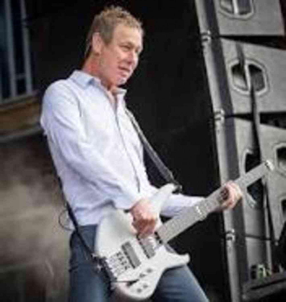 Status Quo bass guitarist John Edwards supports Rockin The Lockin from his Teddington studio