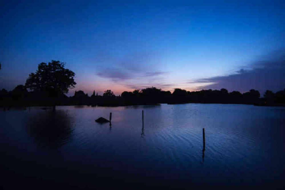 Bank Holiday blues  the Bushy Park sky 30 minutes before sunrise this morning (Photo by Sue Lindenberg)