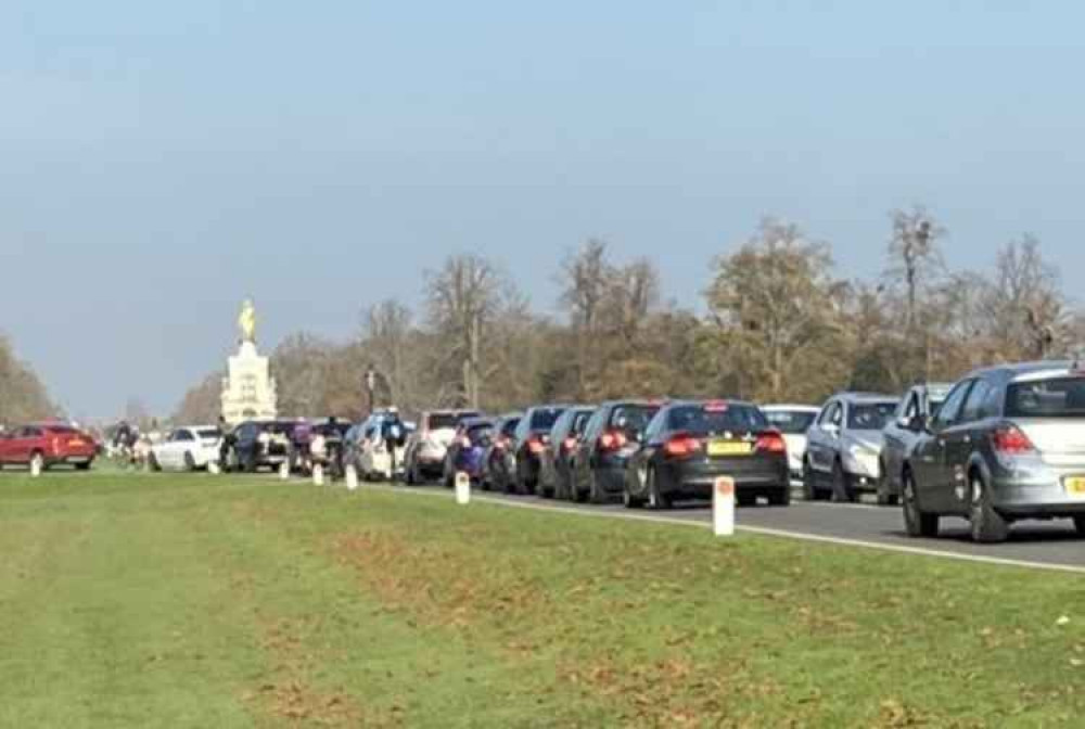 The scene in Bushy Park yesterday