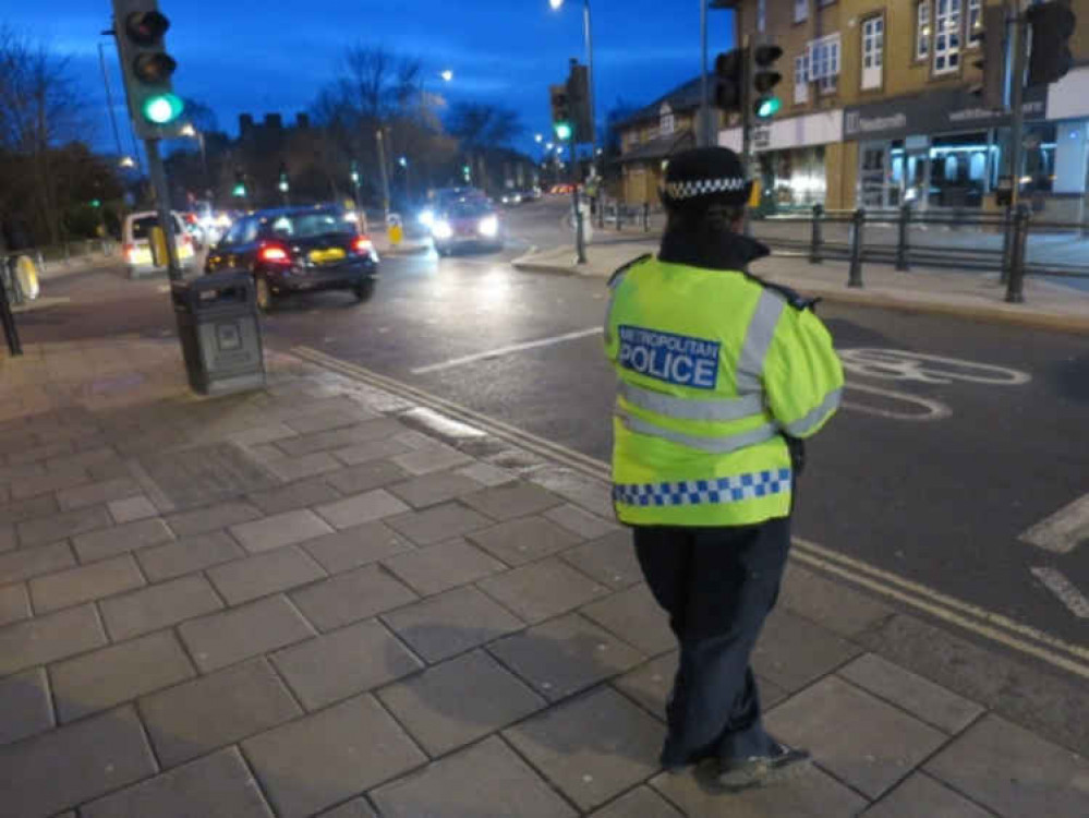 A police officer in action