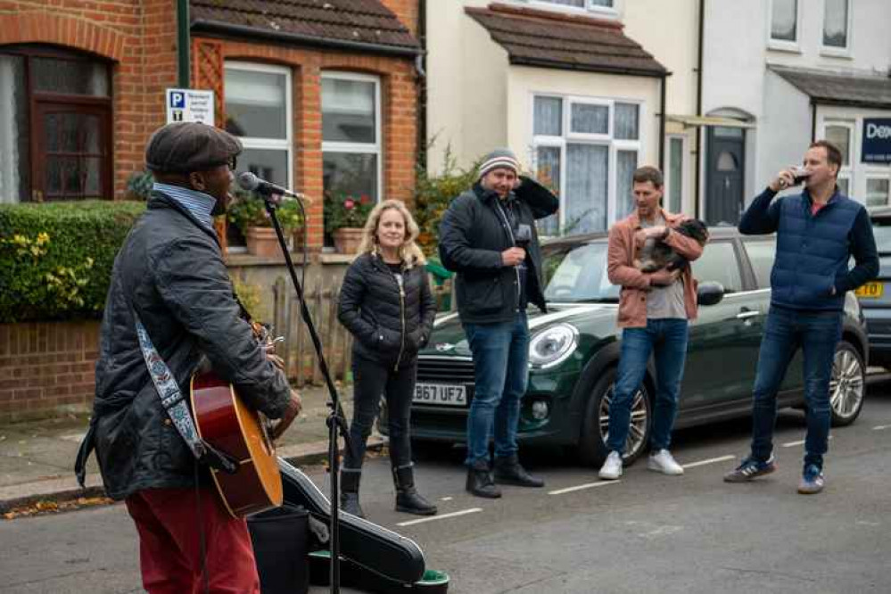 Playing a gig in the street