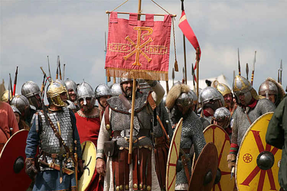 Late Roman soldiers portrayed by re-enactment group Britannia