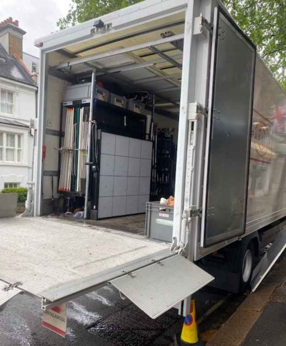 A truck with kit for the production could be seen on Teddington high street (Credit: Stuart Higgins)