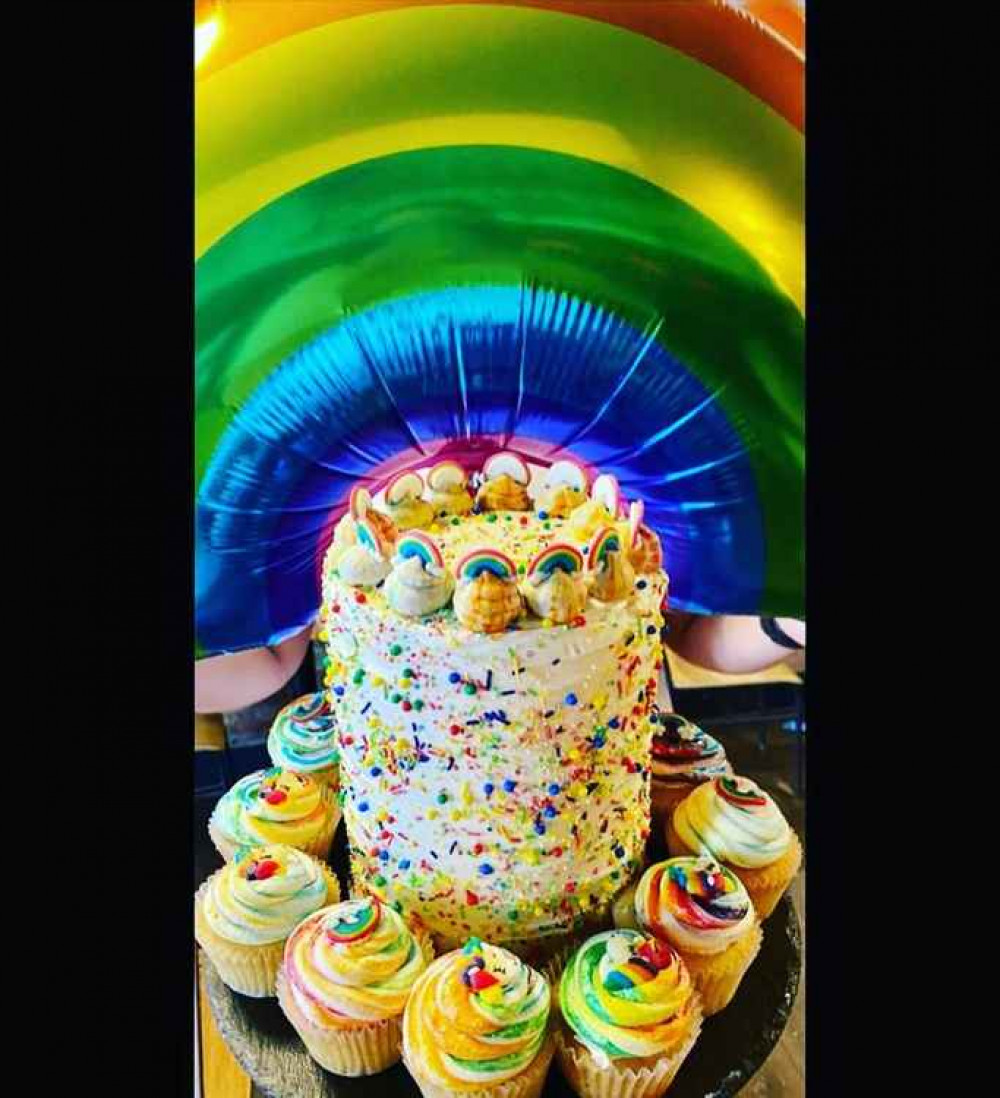 Their incredible rainbow cake, made as part of the cafe's Pride celebration and fundraiser (Credit: The Fallow Deer)