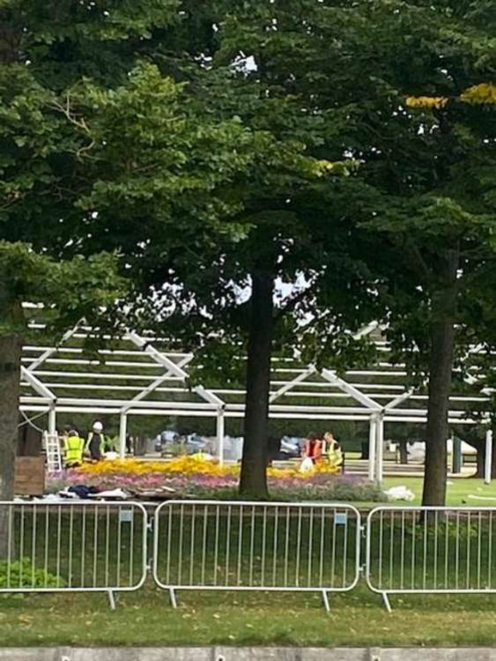 A marquee is being put up for the event