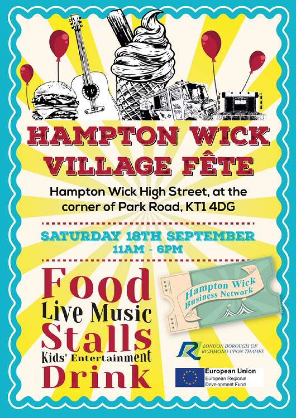 The event poster for the Hampton Wick Summer Fete