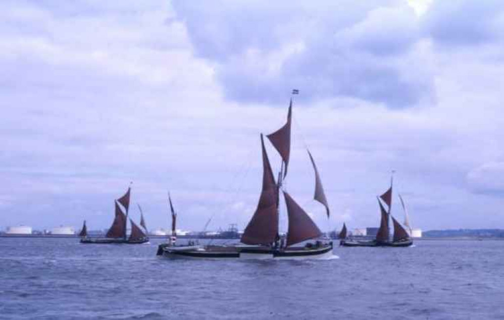 The Saltcote Belle in a barge match (Mersea Museum) The Saltcote Belle in a barge match (Mersea Museum)