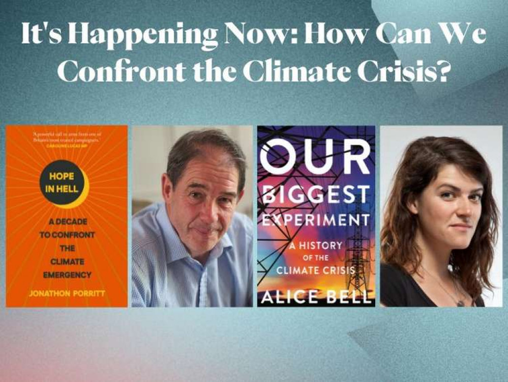 Jonathon Porritt (left) and Alice Bell (right) will be at Teddington's Landmark Arts Centre tomorrow (Image: Landmark Arts Centre/Richmond Lit Fest)