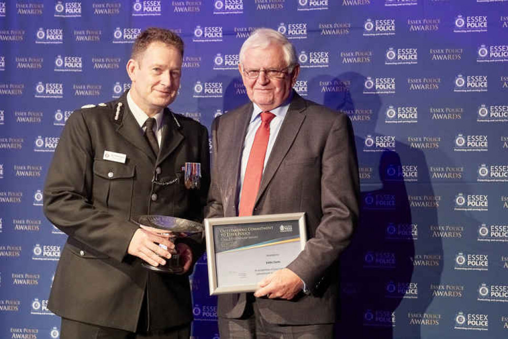 Chief Constable Ben Julian-Harrington with Eddie Clarke BEM