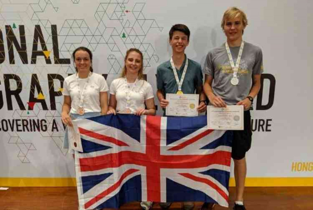 Naomi Gammon pictured here (far left) with her fellow team mates from the UK.