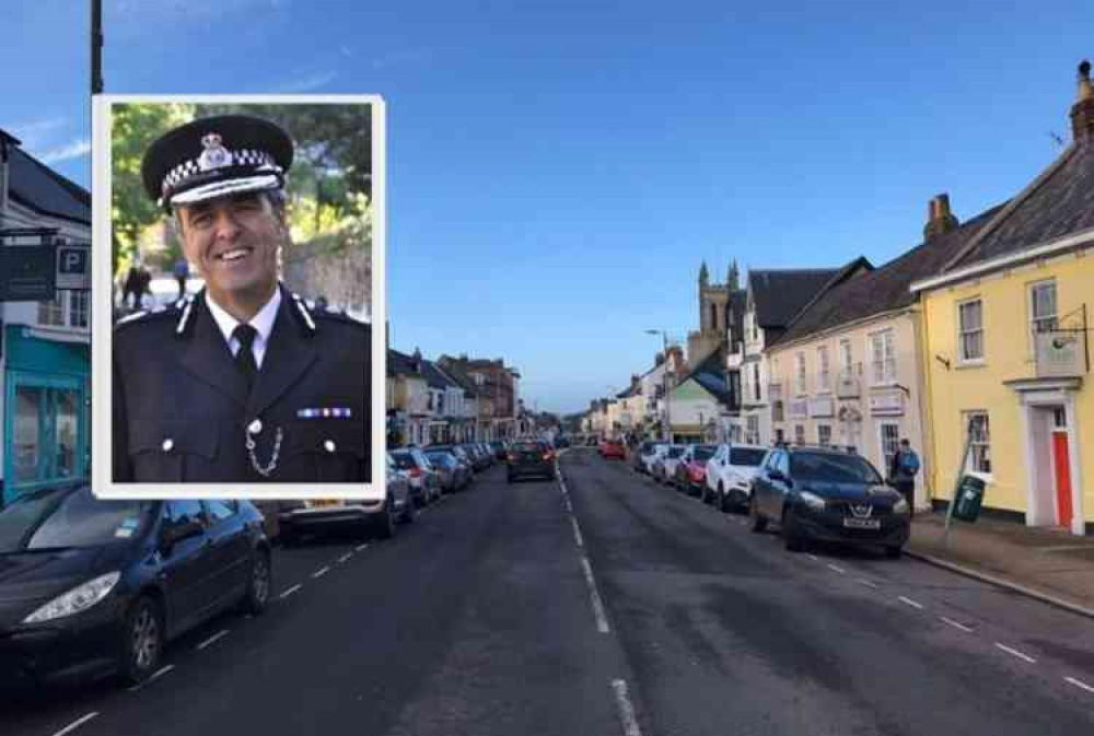 Honiton High Street. Inset: