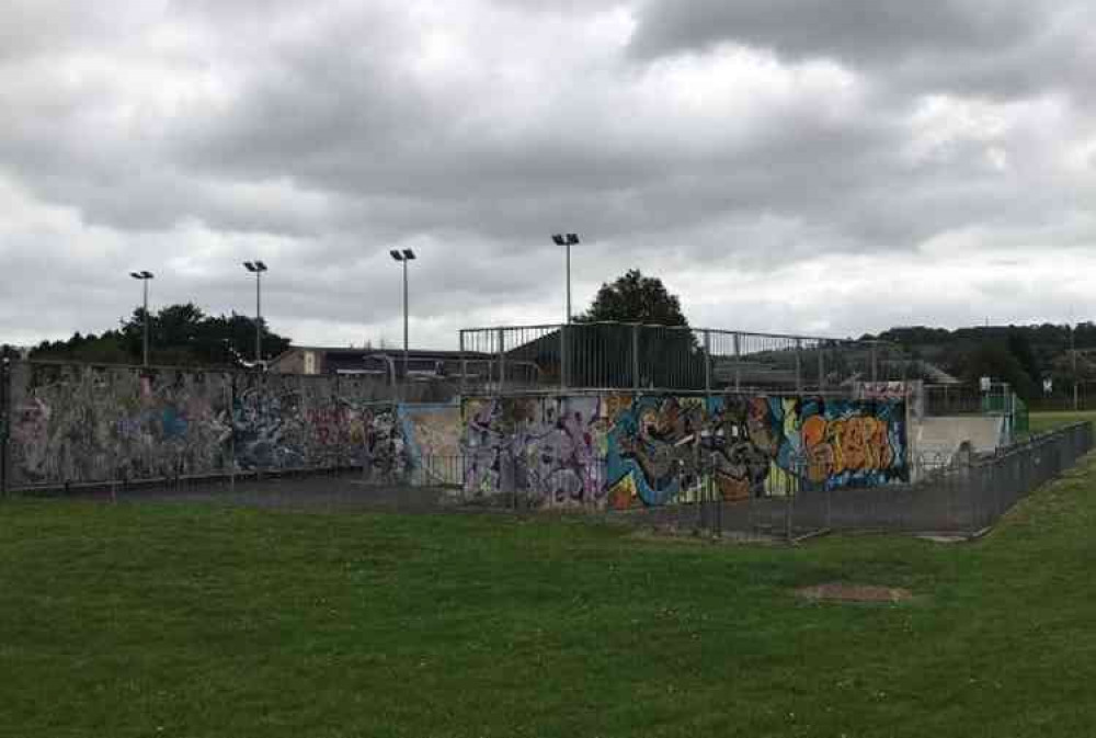 Honiton skate park in Allhallows Playing Field