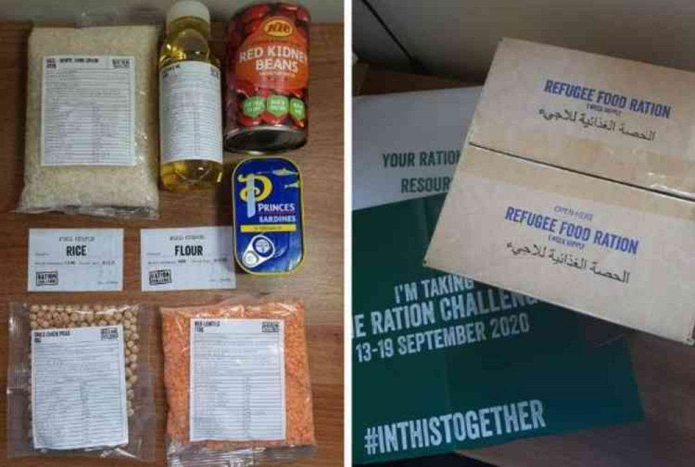 A week's worth of food for a Syrian refugee