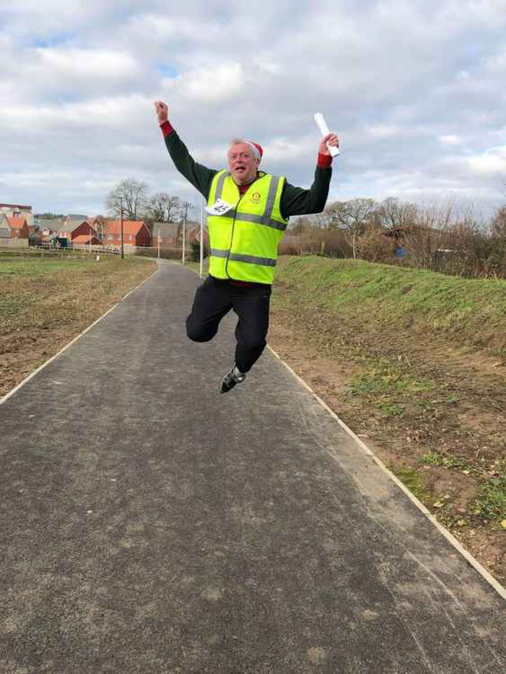 Rotarian jumps for joy as it's announced Santa Run 2020 will go ahead