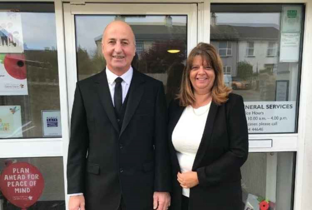 Paul and Sandra Layzell of Layzell Funeral Services in Honiton