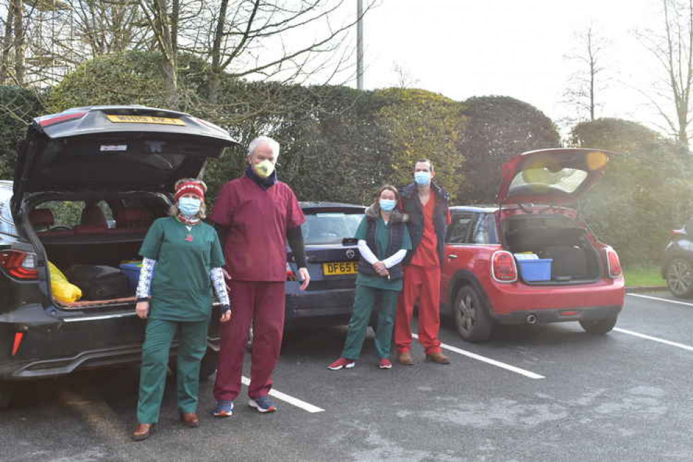 Left to right: Dr Simon Kerr and Debbie Kerr, Dr Louise Knight and Dr Lewis Jones