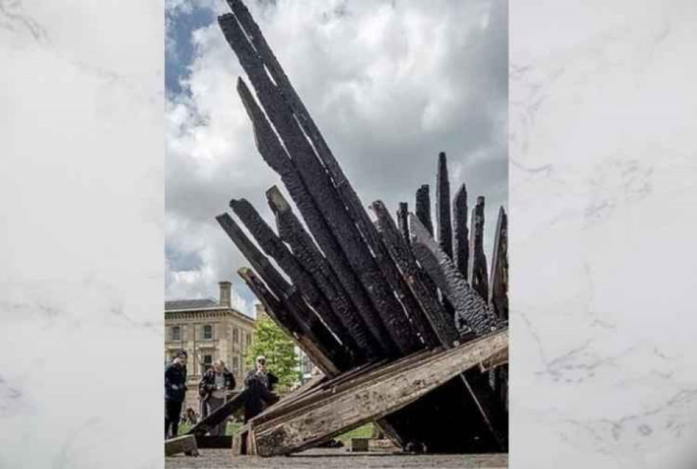 The Resurgo sculpture outside Exeter Cathedral