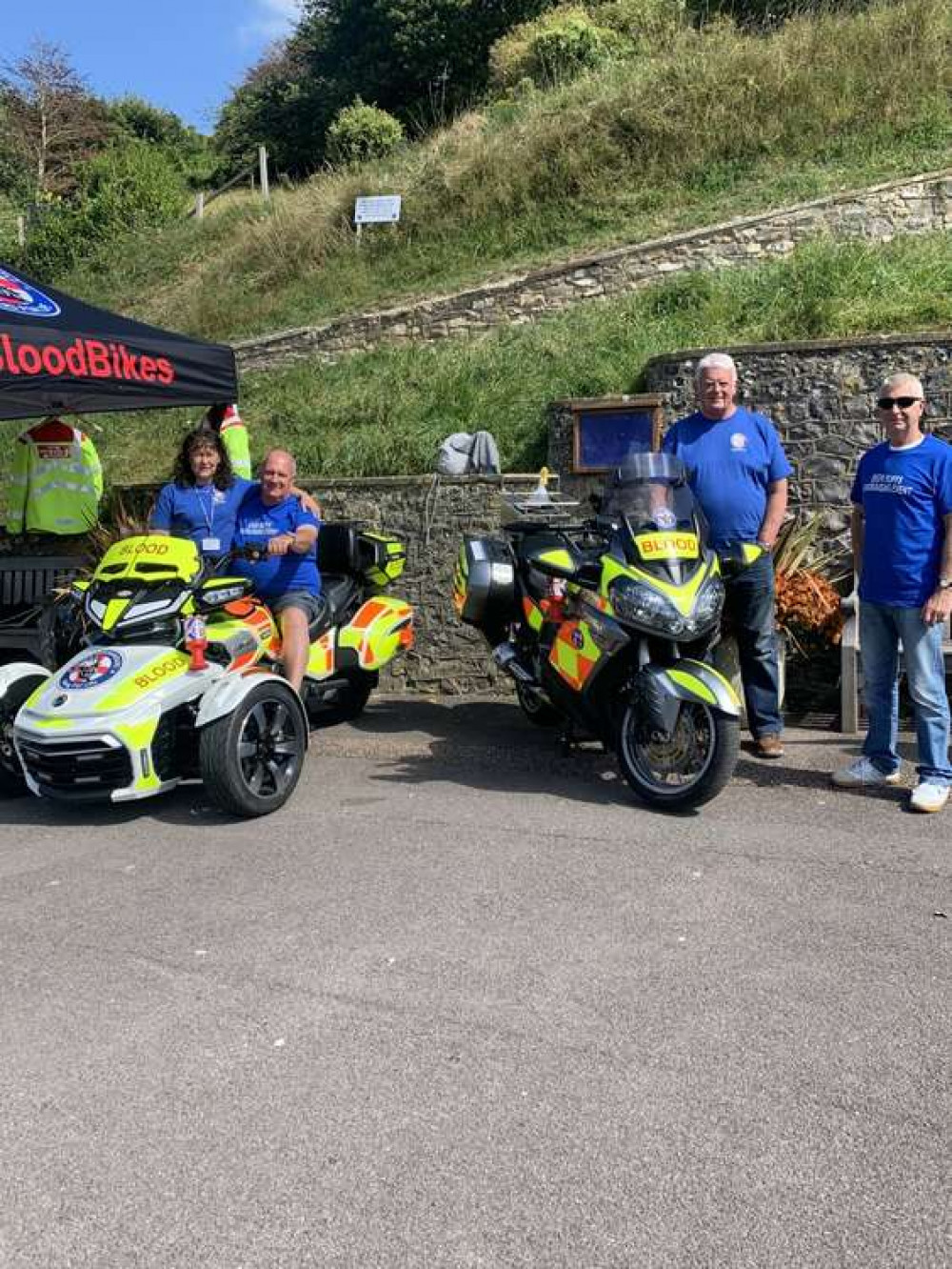 Photos show the Devon Freewheelers volunteers teaming up with the Buffs at Beer for the tombola fundraiser, in Jubilee Gardens. Credit: Devon Freewheelers