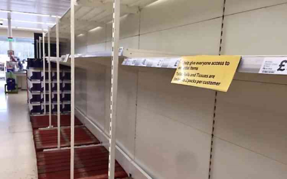 The scene at Ashby's Tesco Superstore After Bulk-Buying By Customers