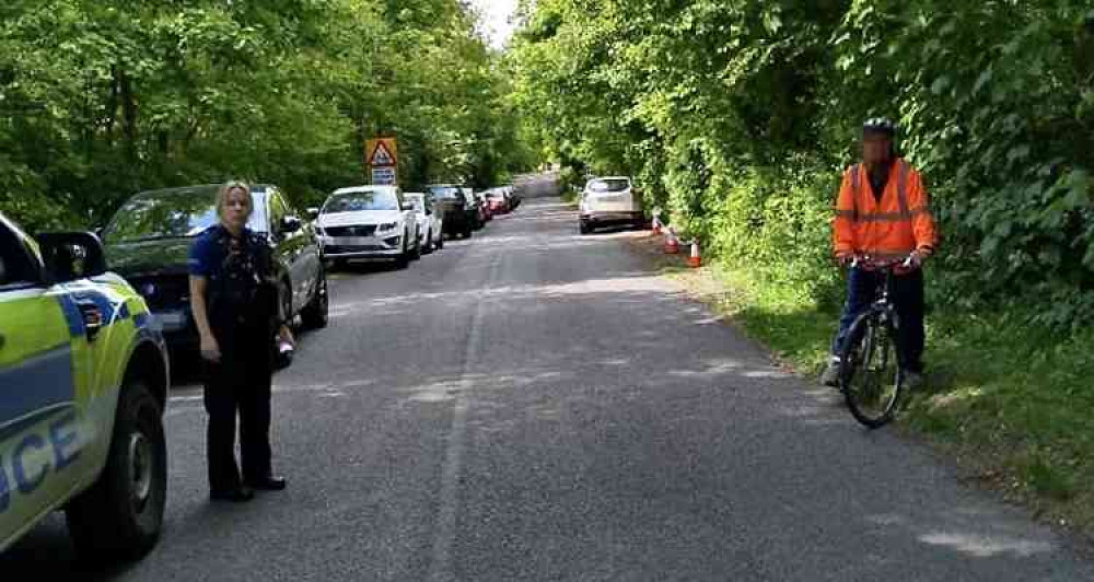 The scene outside Hicks Lodge on Saturday afternoon. Photo: North West Leicestershire Police Facebook page