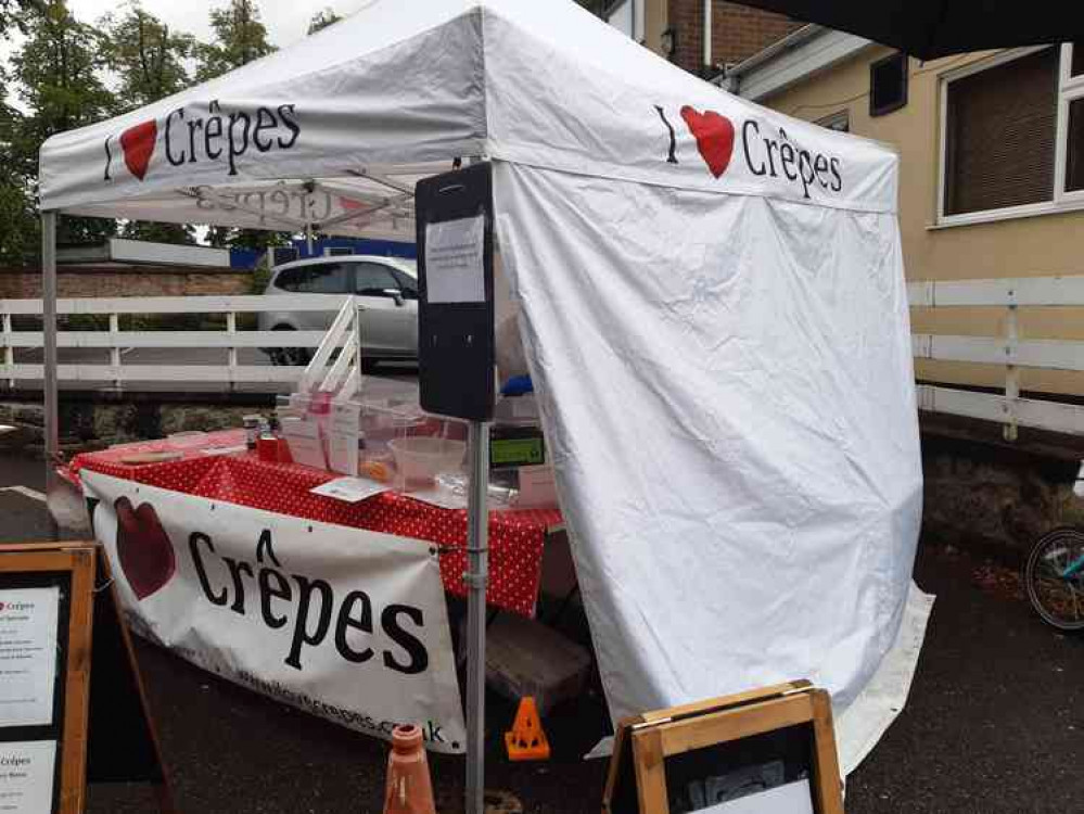 I Love Crepes set up at the Ivanhoe Social Club in Ashby on Sunday. Photo by Angela Gasiewski