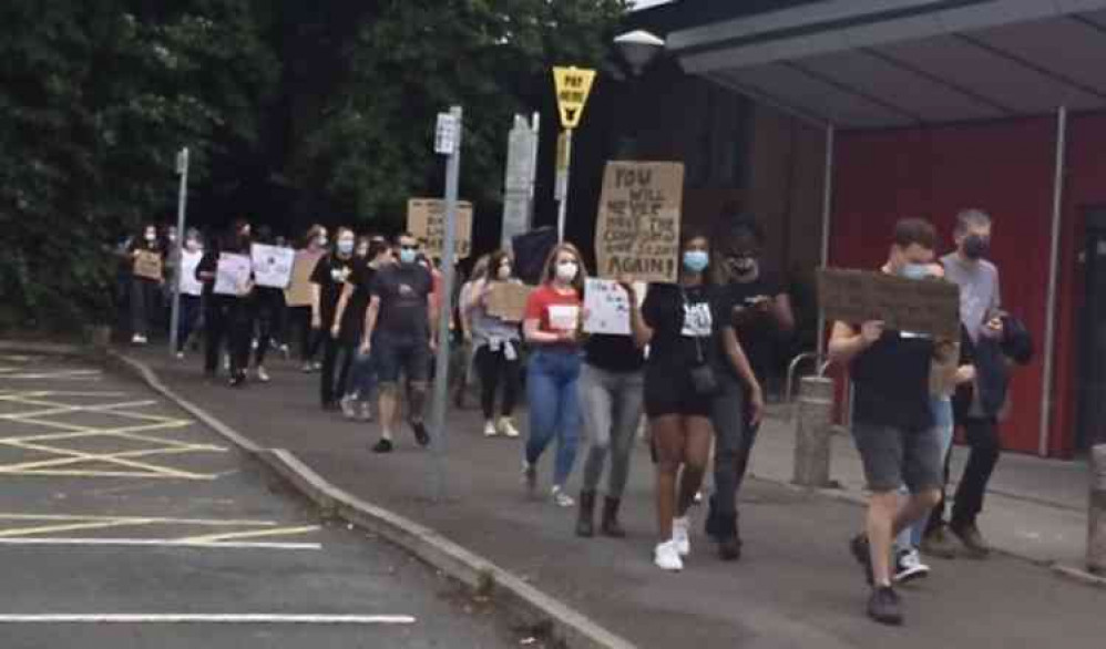 The protest set off from Hood Park